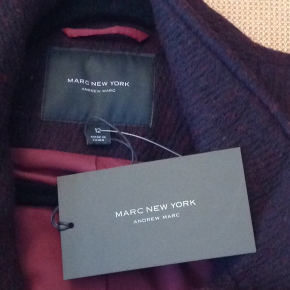 🍃🌹Andrew Marc - 'Marc New York' Plum Wrap Coat - Picture 8 of 8